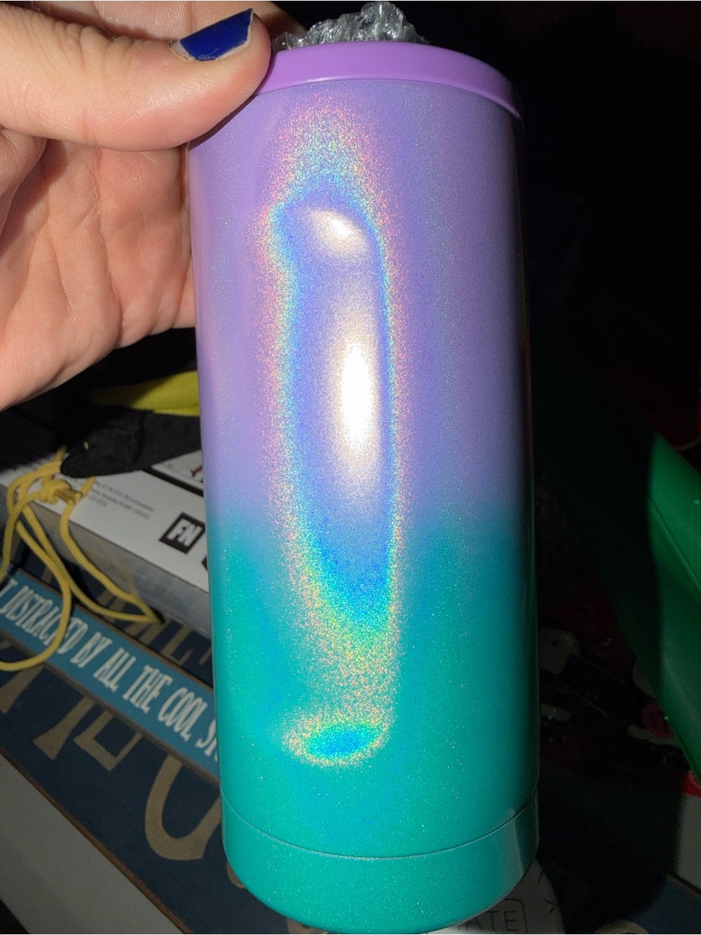 BrüMate Hopsulator Slim 12oz - Glitter Mermaid (Purple to Green) - Picture 2 of 2